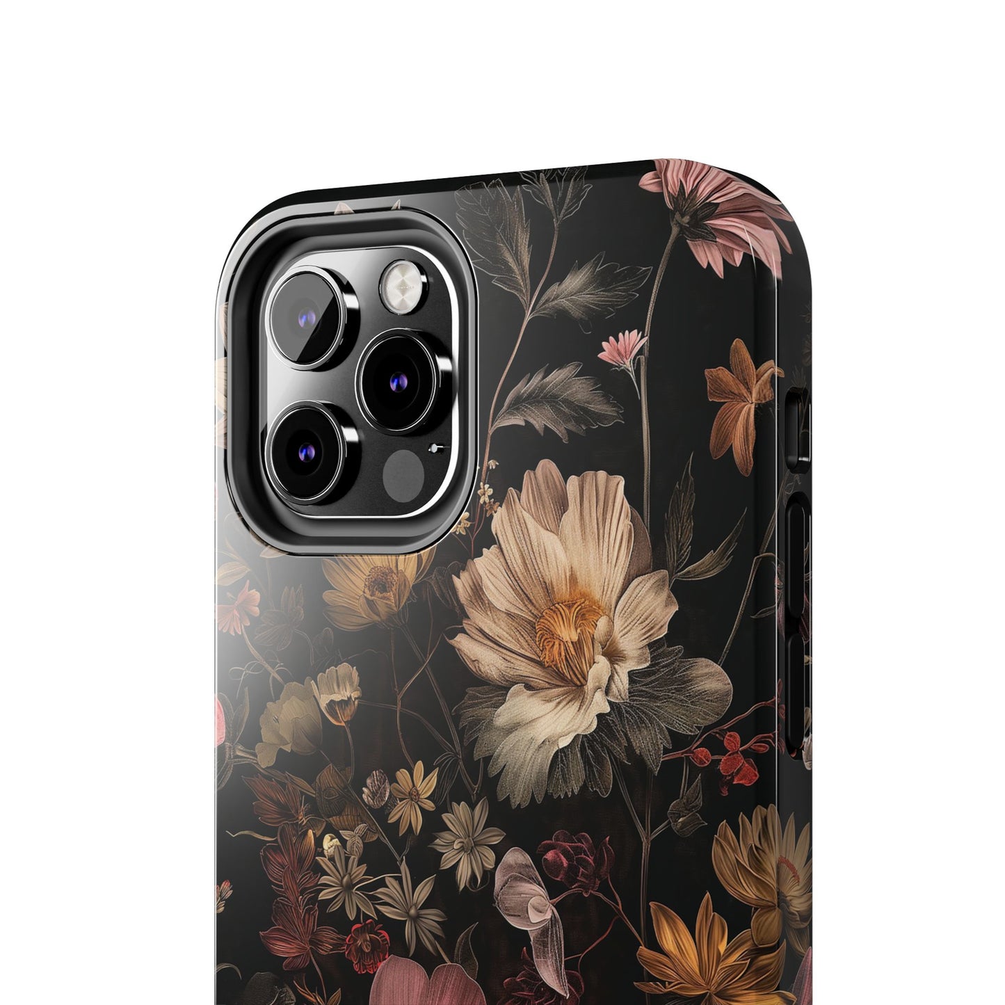 Floral Noir Tough Phone Case Dark Vintage Flower Protective Cover