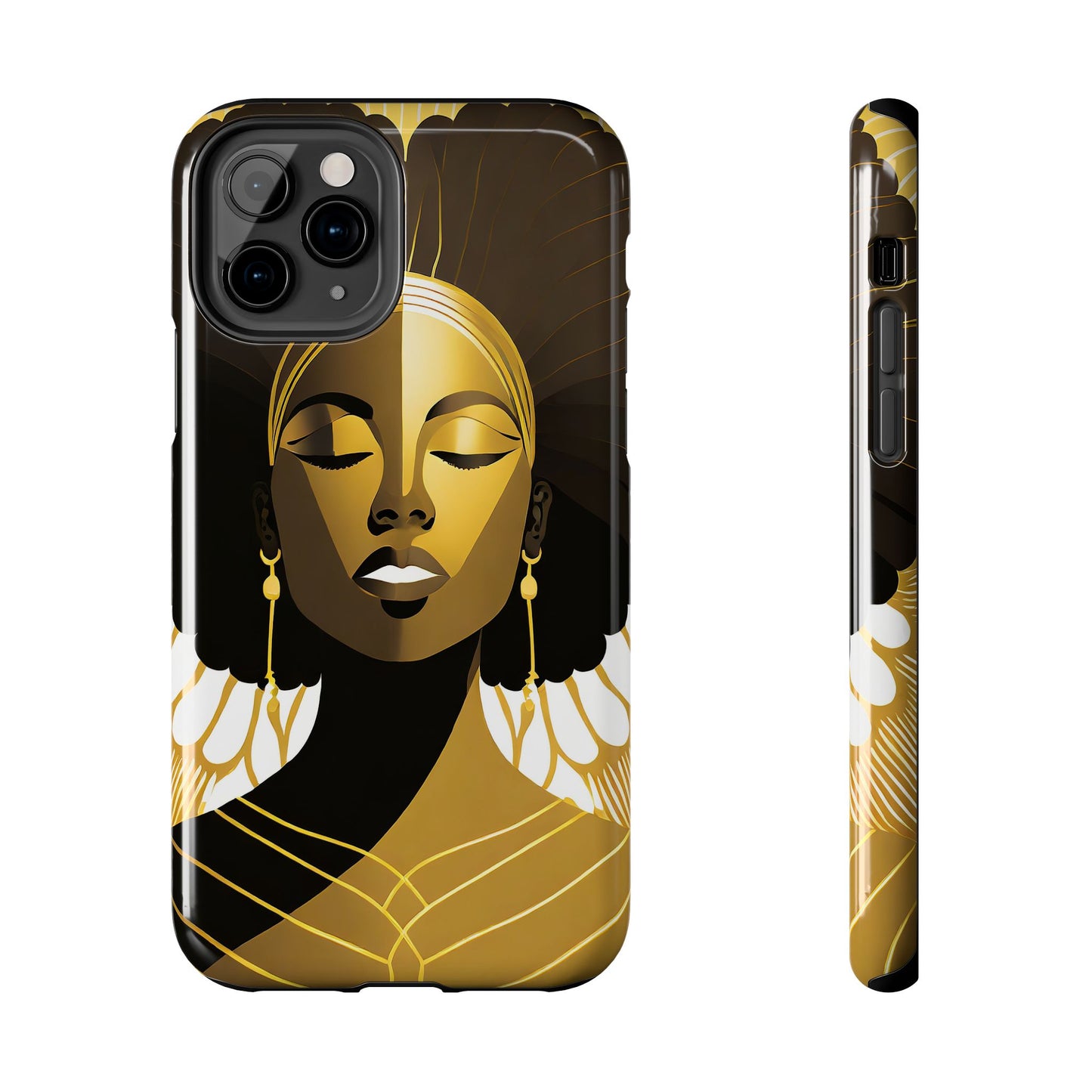 Golden Goddess Tough Phone Case — Afrocentric Art Protective Cell Phone Case