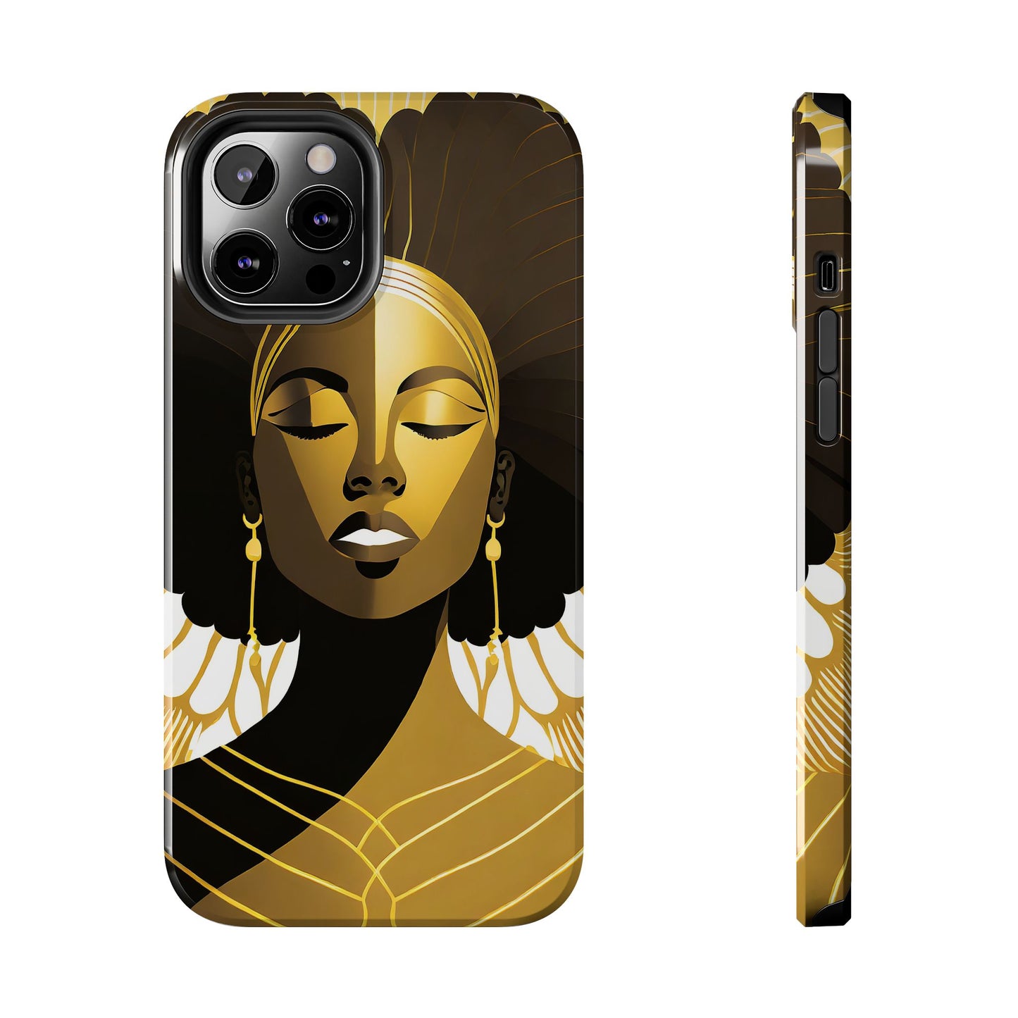 Golden Goddess Tough Phone Case — Afrocentric Art Protective Cell Phone Case