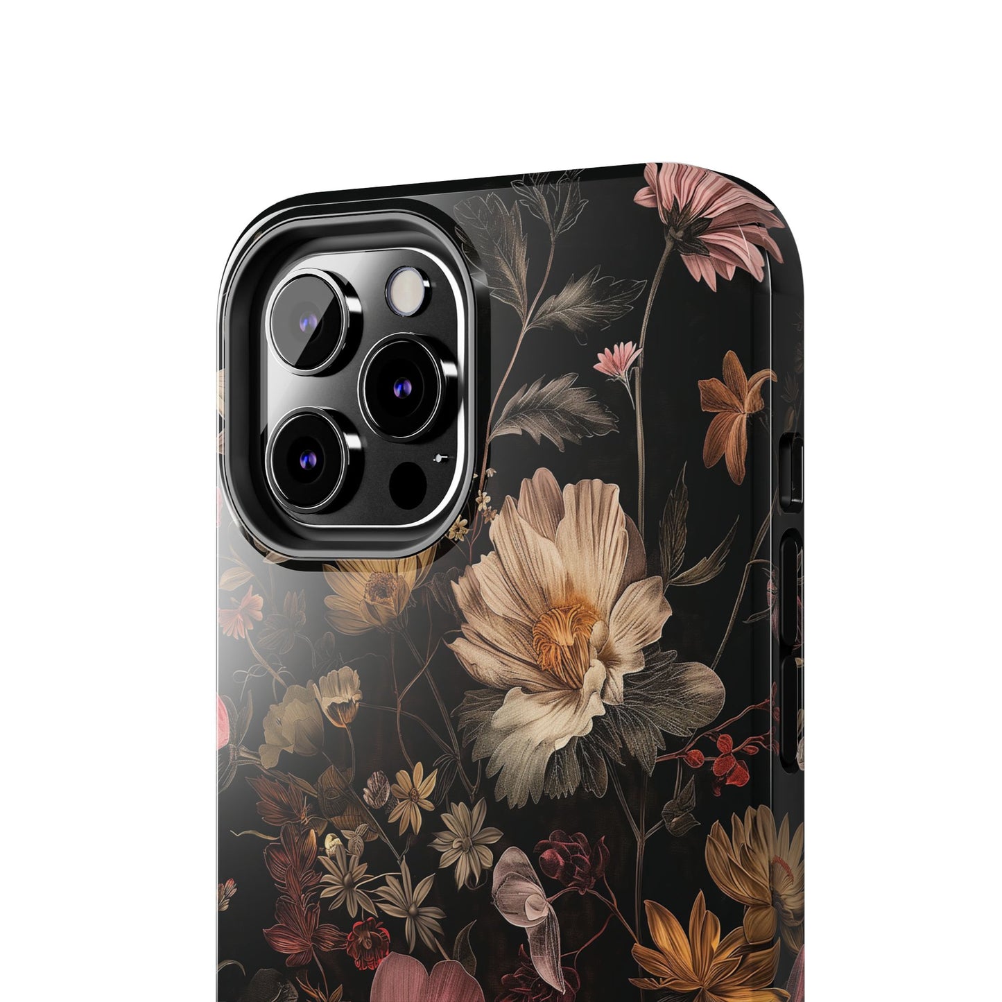 Floral Noir Tough Phone Case Dark Vintage Flower Protective Cover