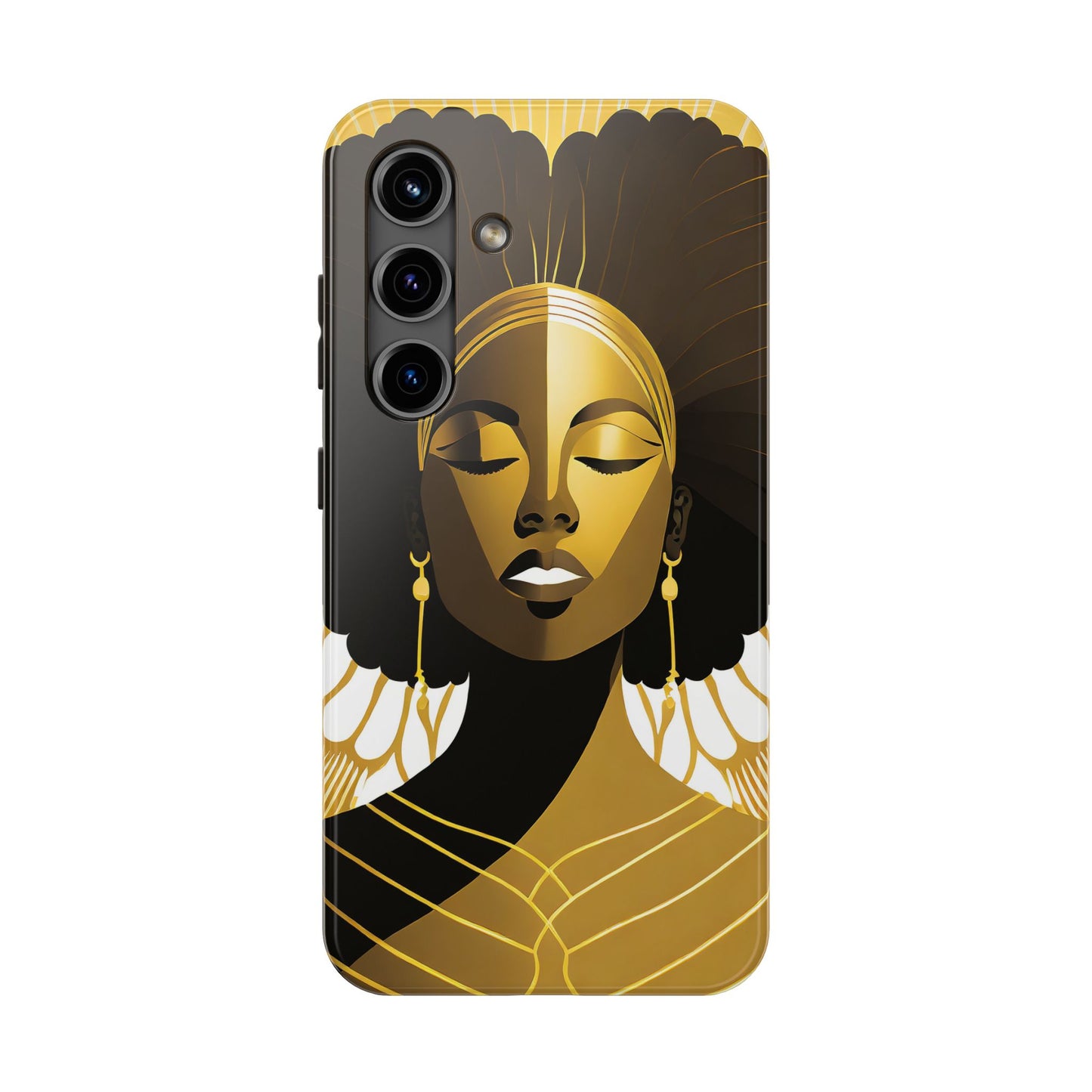 Golden Goddess Tough Phone Case — Afrocentric Art Protective Cell Phone Case
