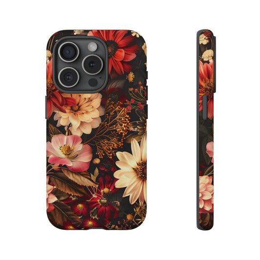Floral Phone Case - Tough Cases, Stylish Floral Design, Gift for Her, Phone Accessories, Unique Flower Phone Cover, Trendy Tech