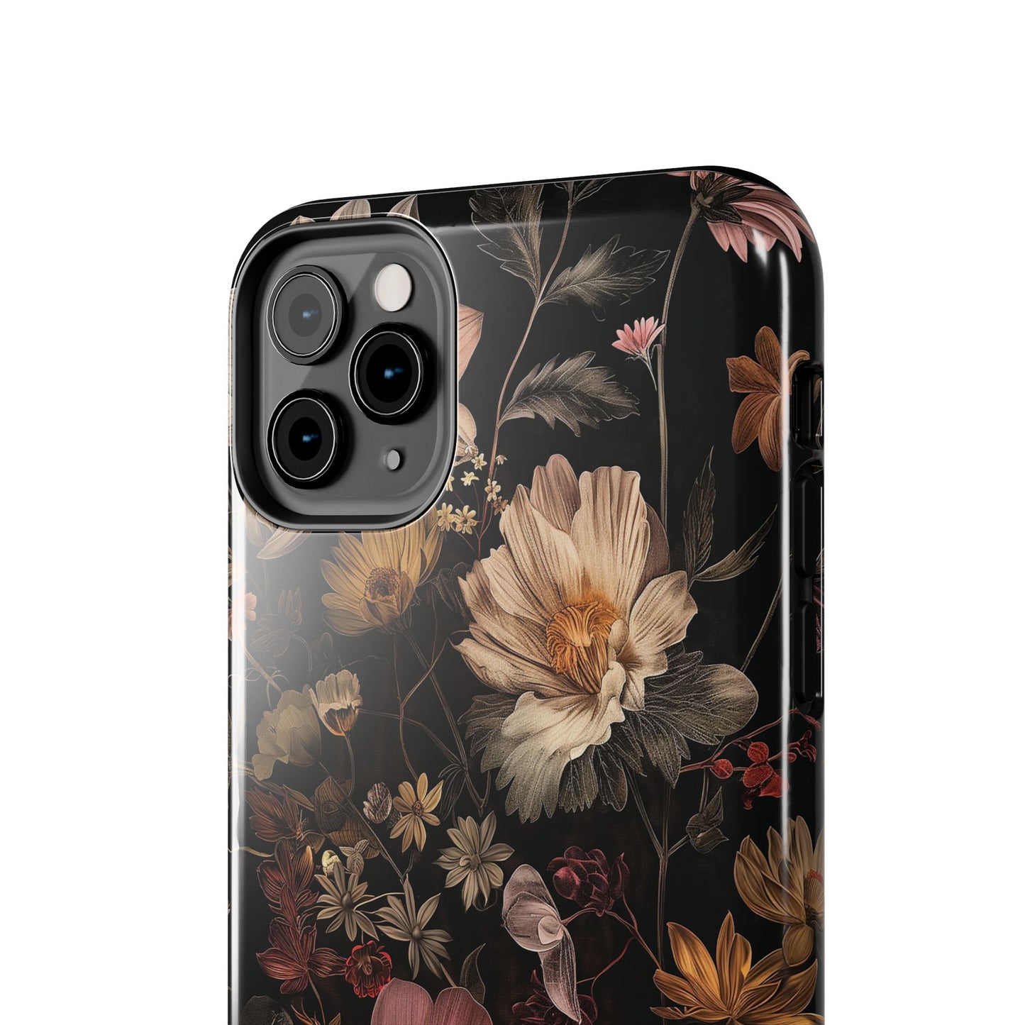 Floral Noir Tough Phone Case Dark Vintage Flower Protective Cover