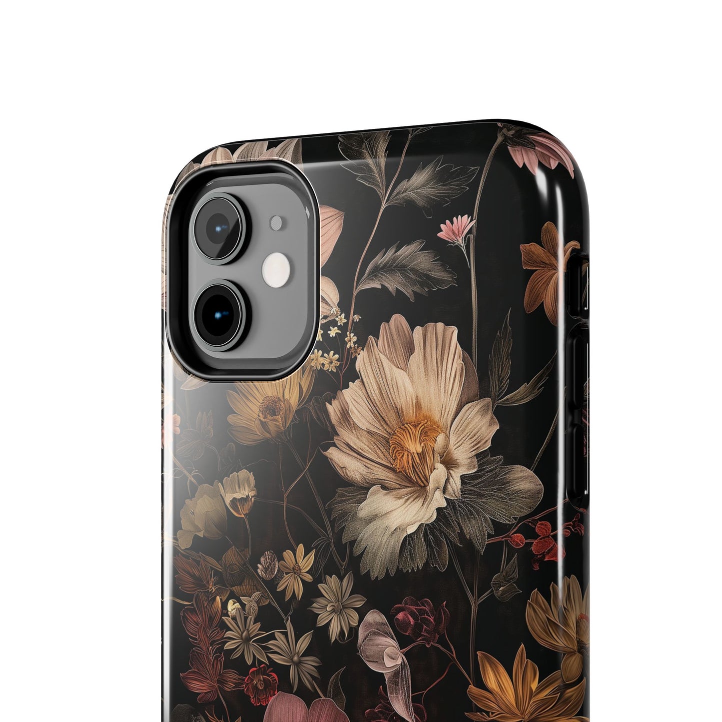 Floral Noir Tough Phone Case Dark Vintage Flower Protective Cover
