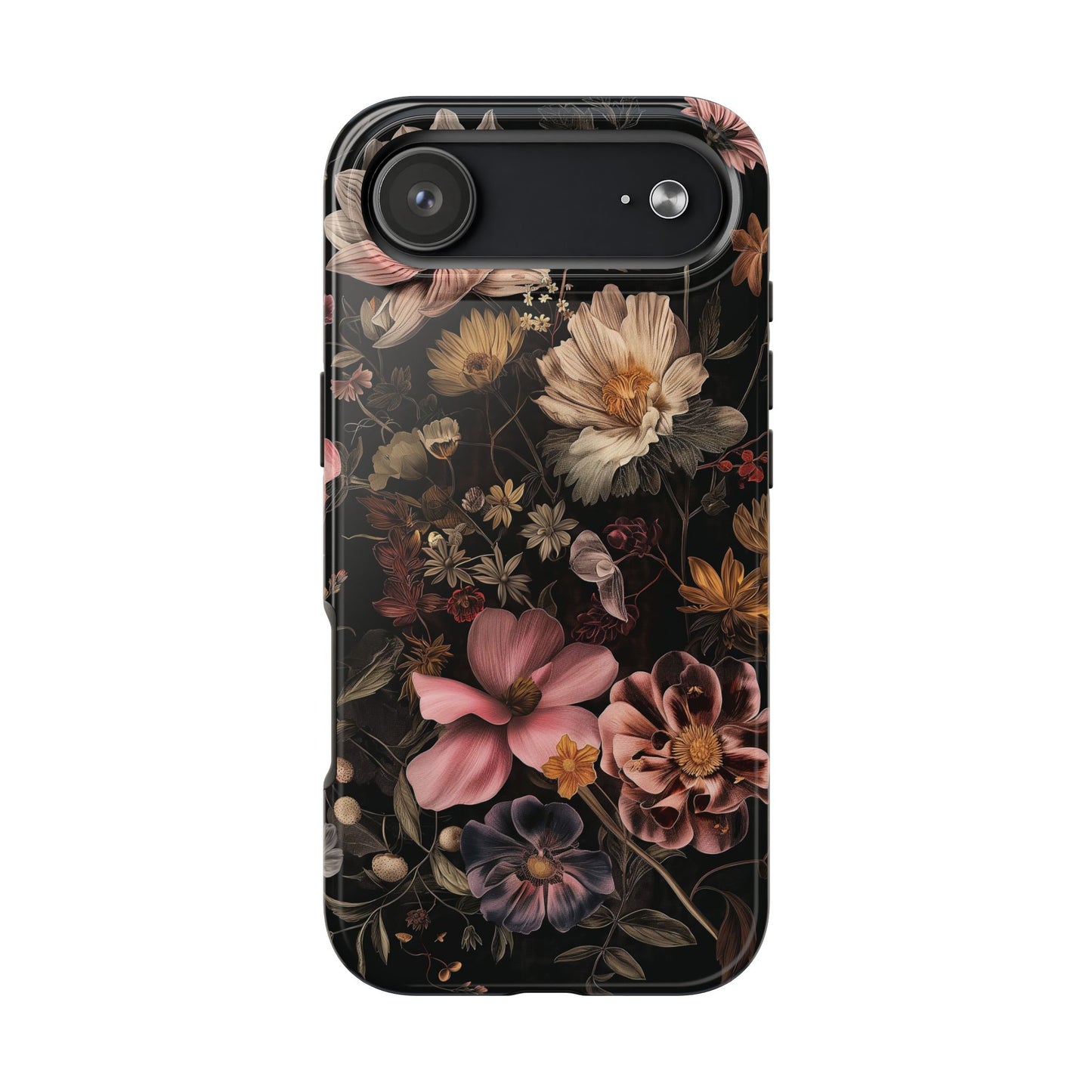 Floral Noir Tough Phone Case Dark Vintage Flower Protective Cover