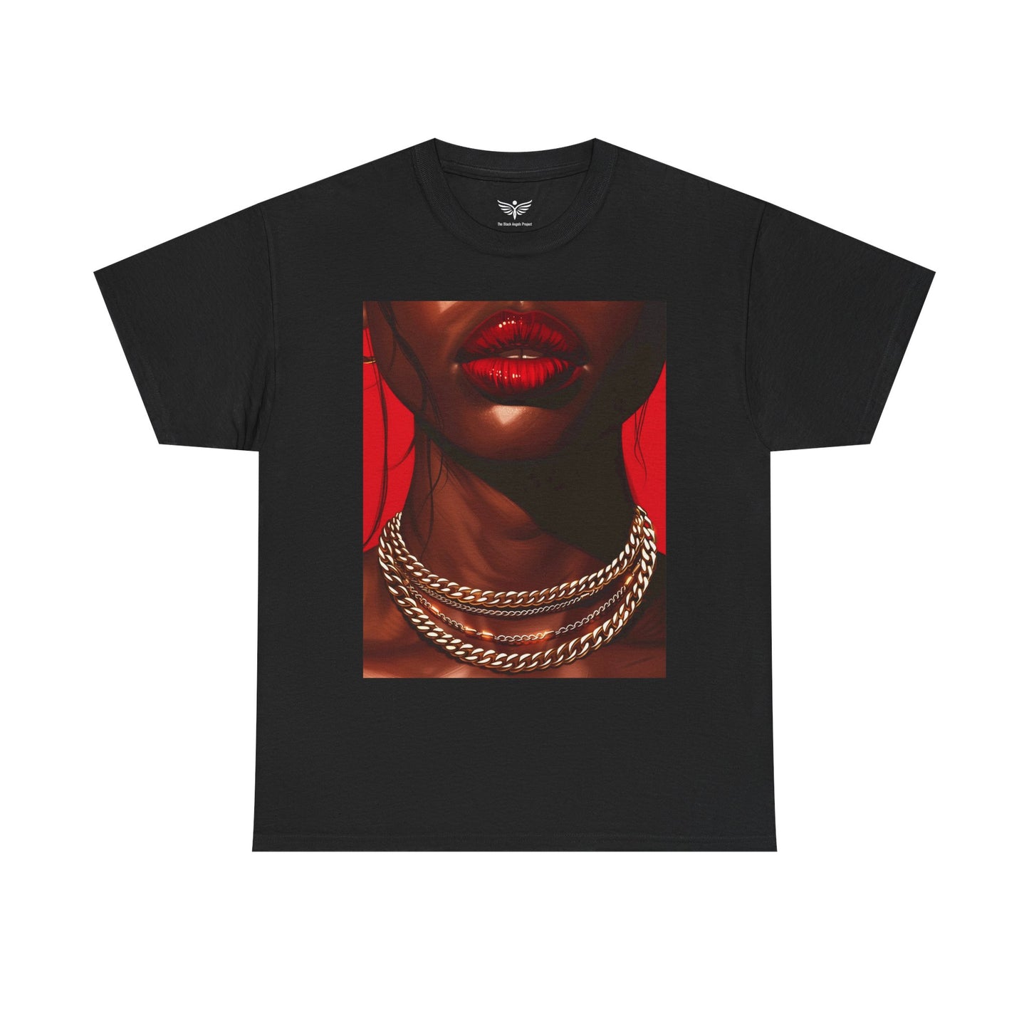 RED LIPS GOLD CHAINS - Unisex t-Shirt