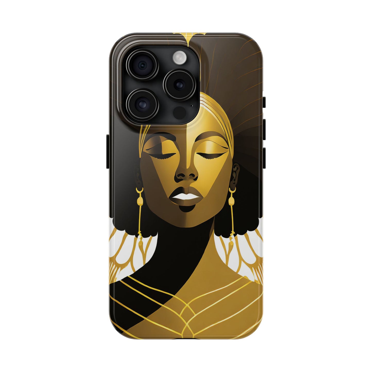 Golden Goddess Tough Phone Case — Afrocentric Art Protective Cell Phone Case