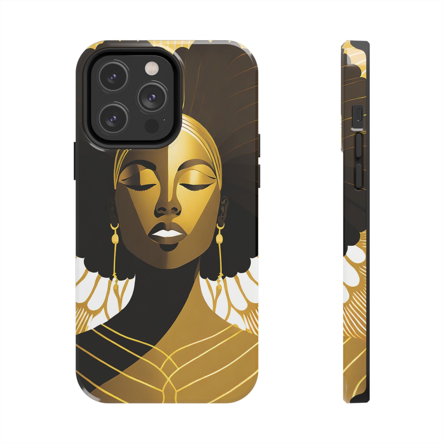 Golden Goddess Tough Phone Case — Afrocentric Art Protective Cell Phone Case