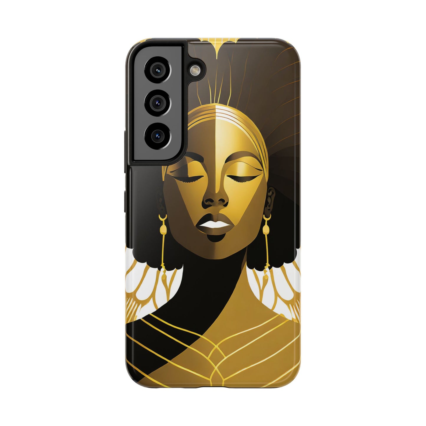 Golden Goddess Tough Phone Case — Afrocentric Art Protective Cell Phone Case