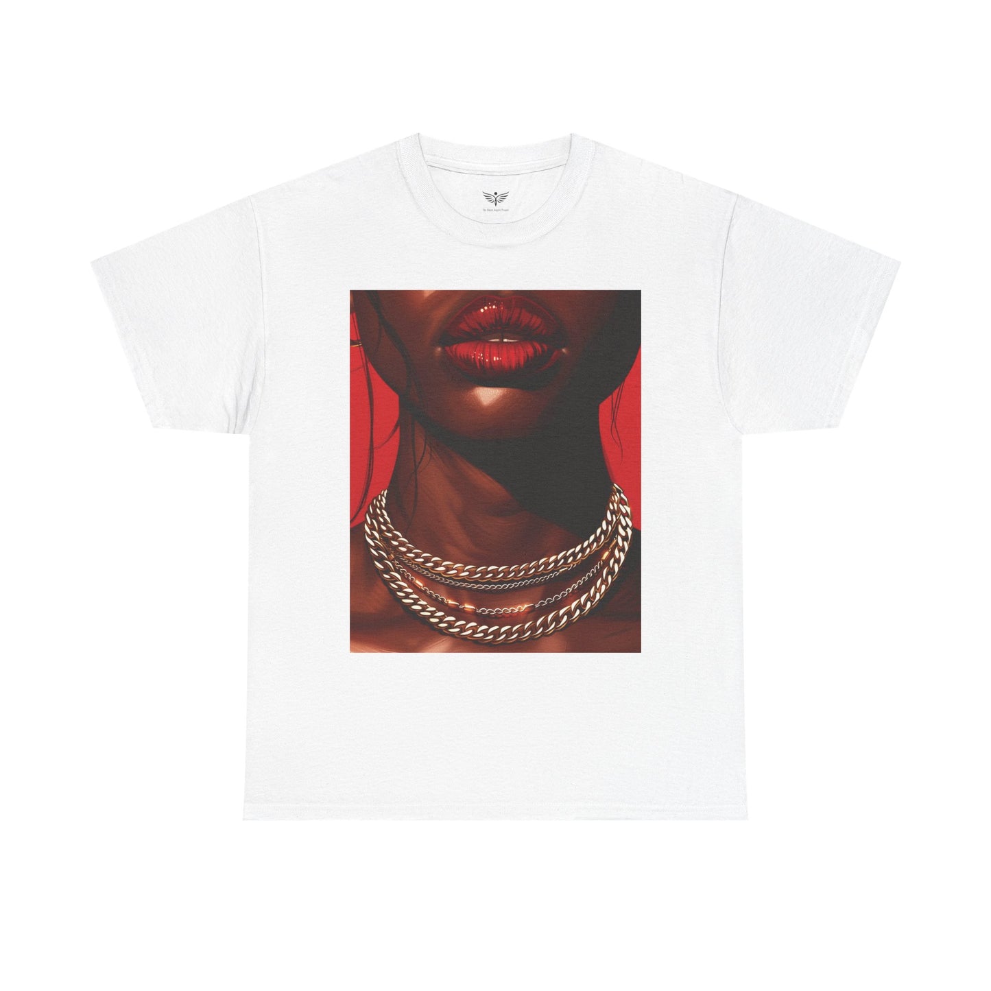 RED LIPS GOLD CHAINS - T-Shirts