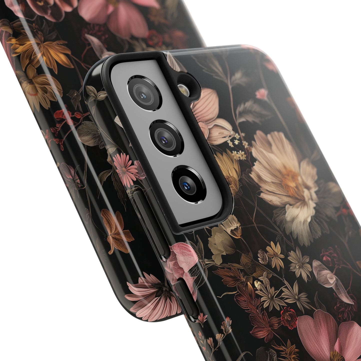 Floral Noir Tough Phone Case Dark Vintage Flower Protective Cover