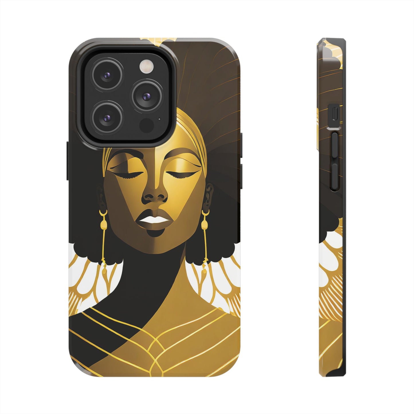 Golden Goddess Tough Phone Case — Afrocentric Art Protective Cell Phone Case