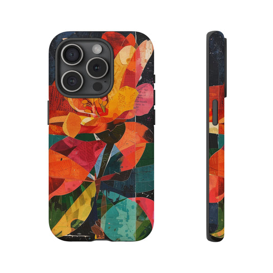 Artistic Phone Case with Floral Design, Tough Cases, Colorful Smartphone Accessory, Floral Phone Cover, Gift for Nature Lovers