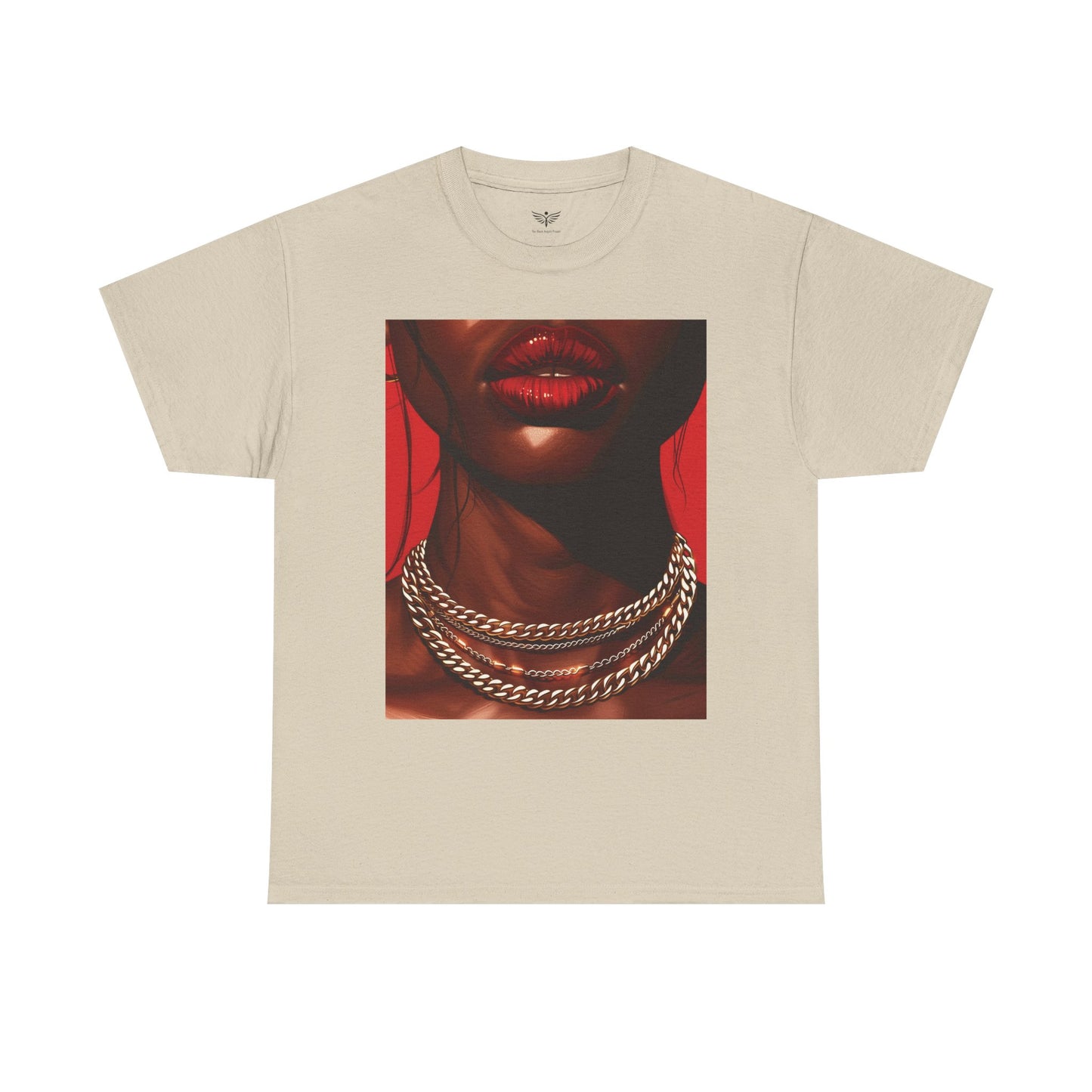 RED LIPS GOLD CHAINS - T-Shirts