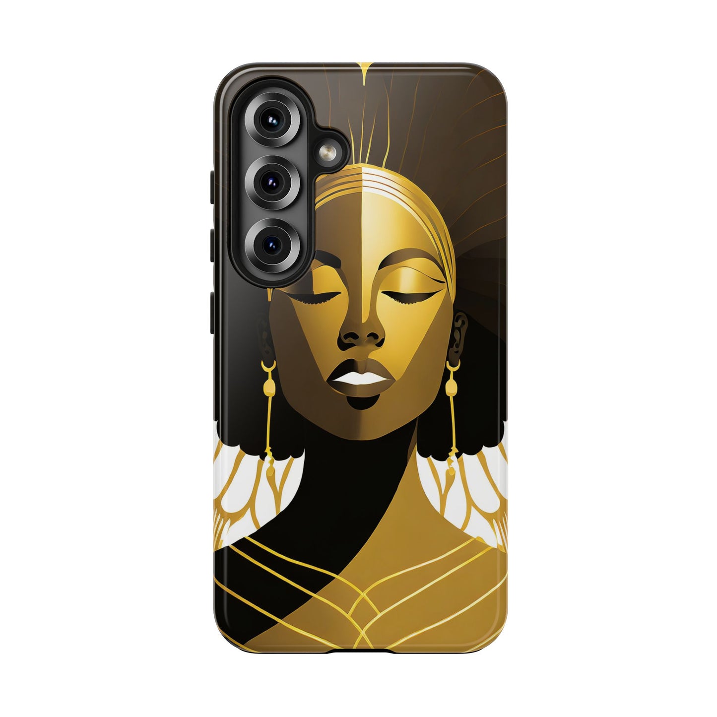 Golden Goddess Tough Phone Case — Afrocentric Art Protective Cell Phone Case