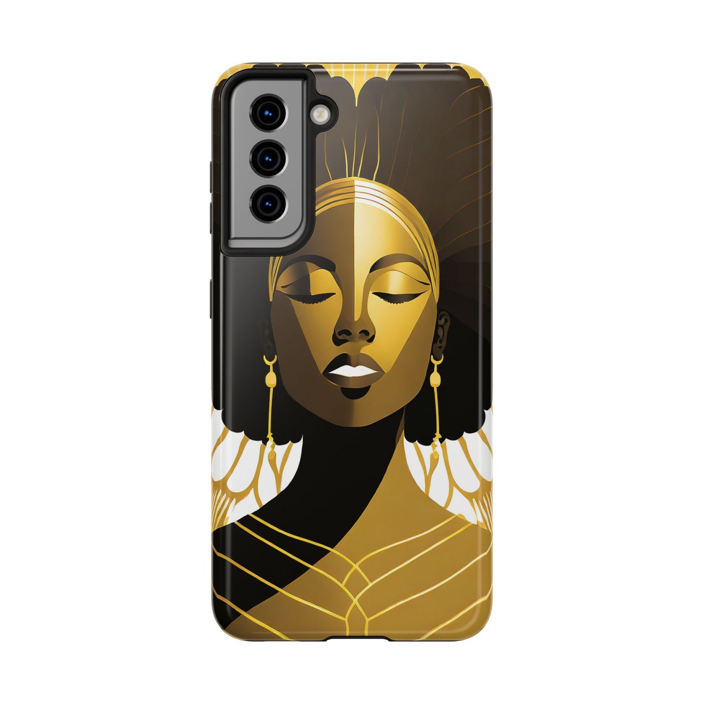 Golden Goddess Tough Phone Case — Afrocentric Art Protective Cell Phone Case