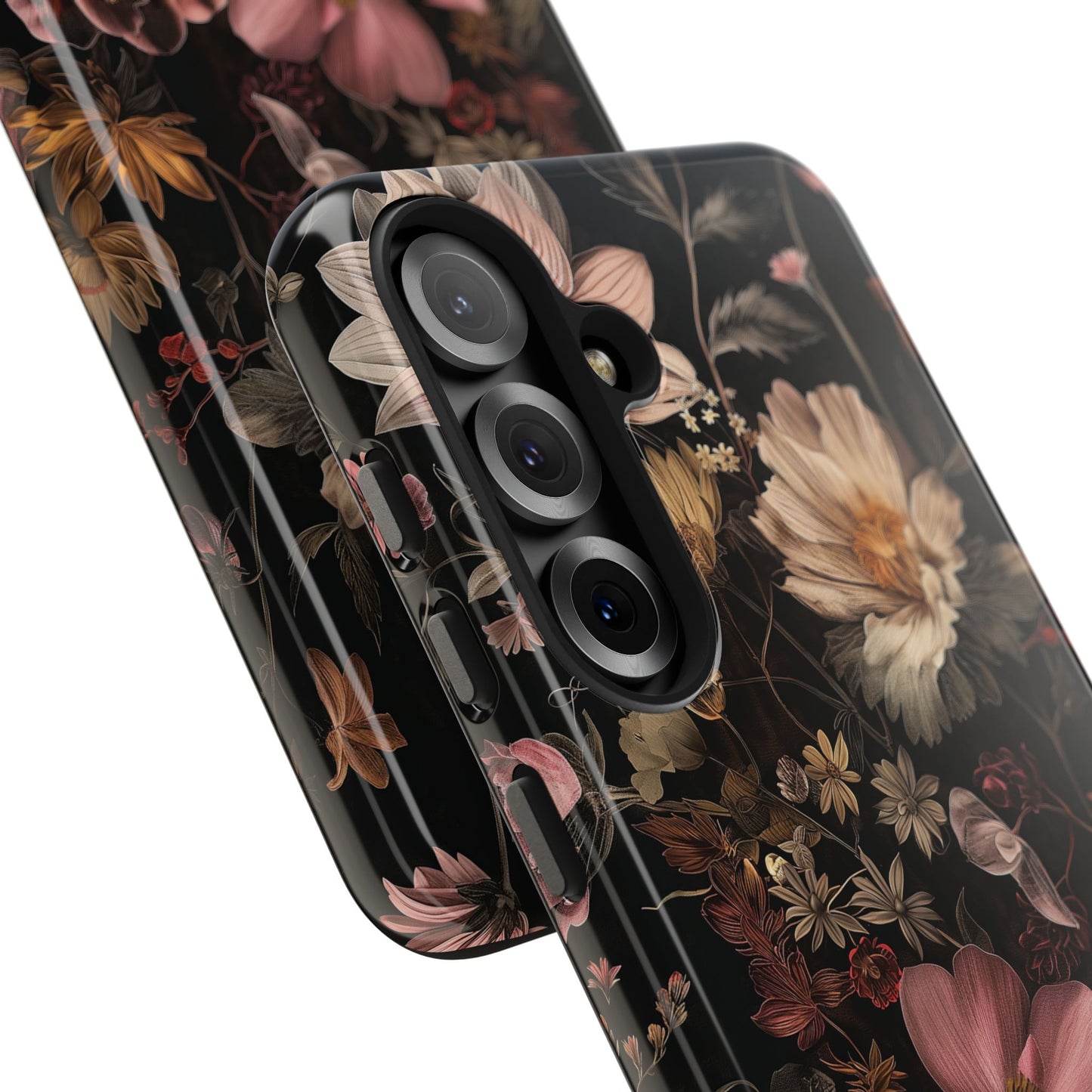 Floral Noir Tough Phone Case Dark Vintage Flower Protective Cover