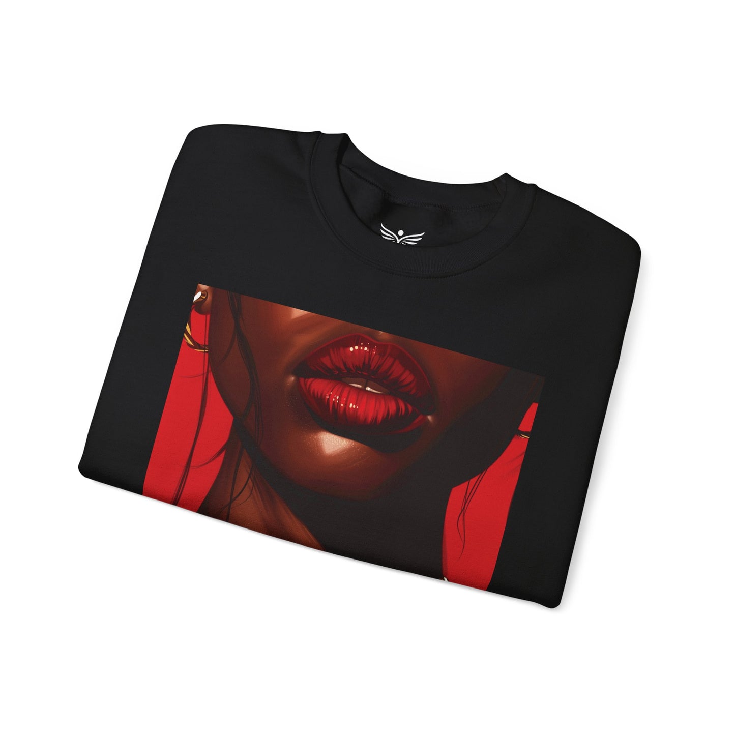 RED LIPS GOLD CHAINS - Unisex Sweatshirt
