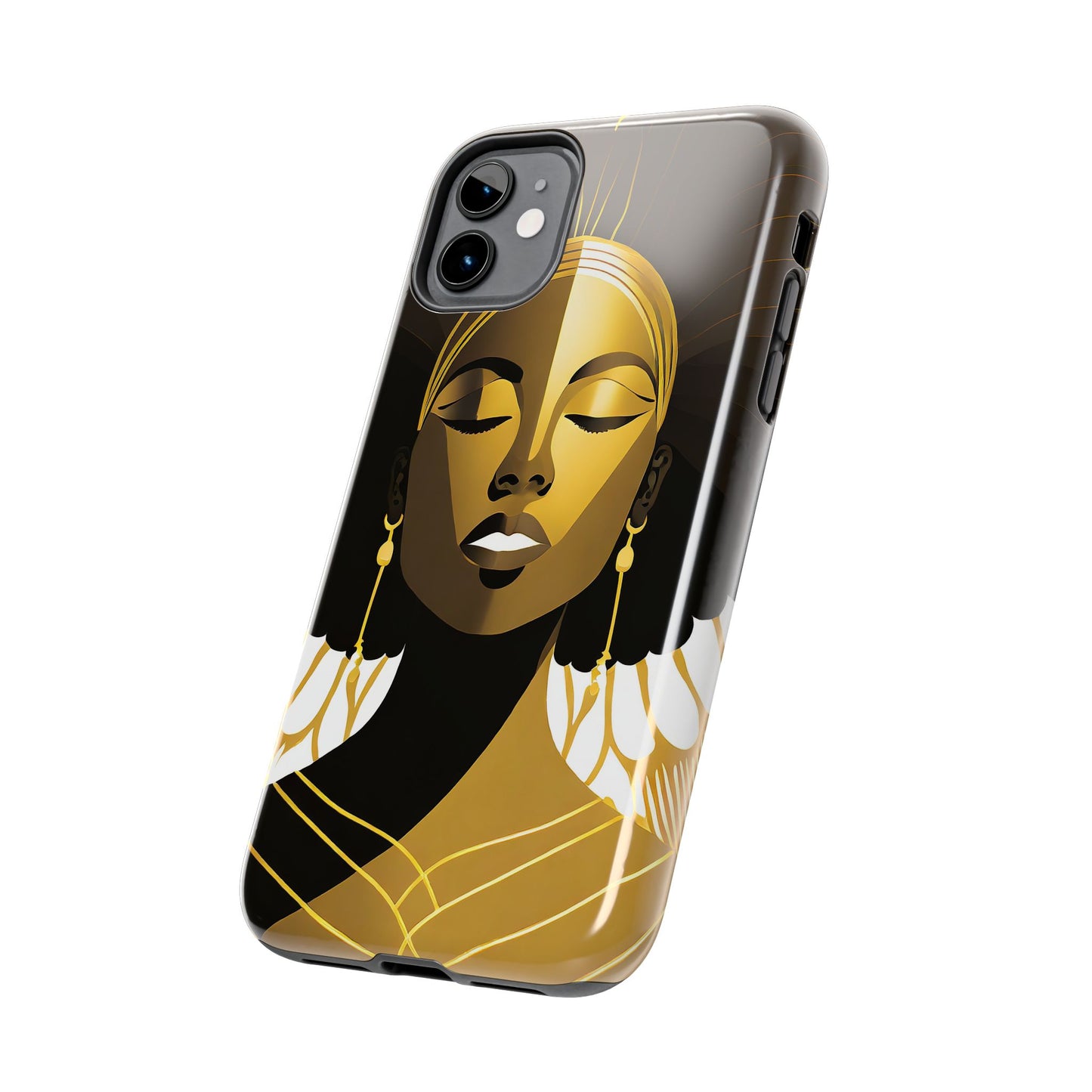 Golden Goddess Tough Phone Case — Afrocentric Art Protective Cell Phone Case