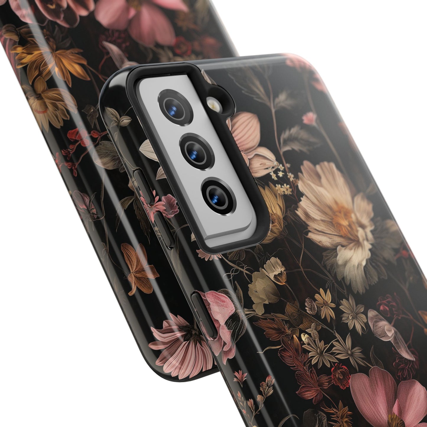 Floral Noir Tough Phone Case Dark Vintage Flower Protective Cover