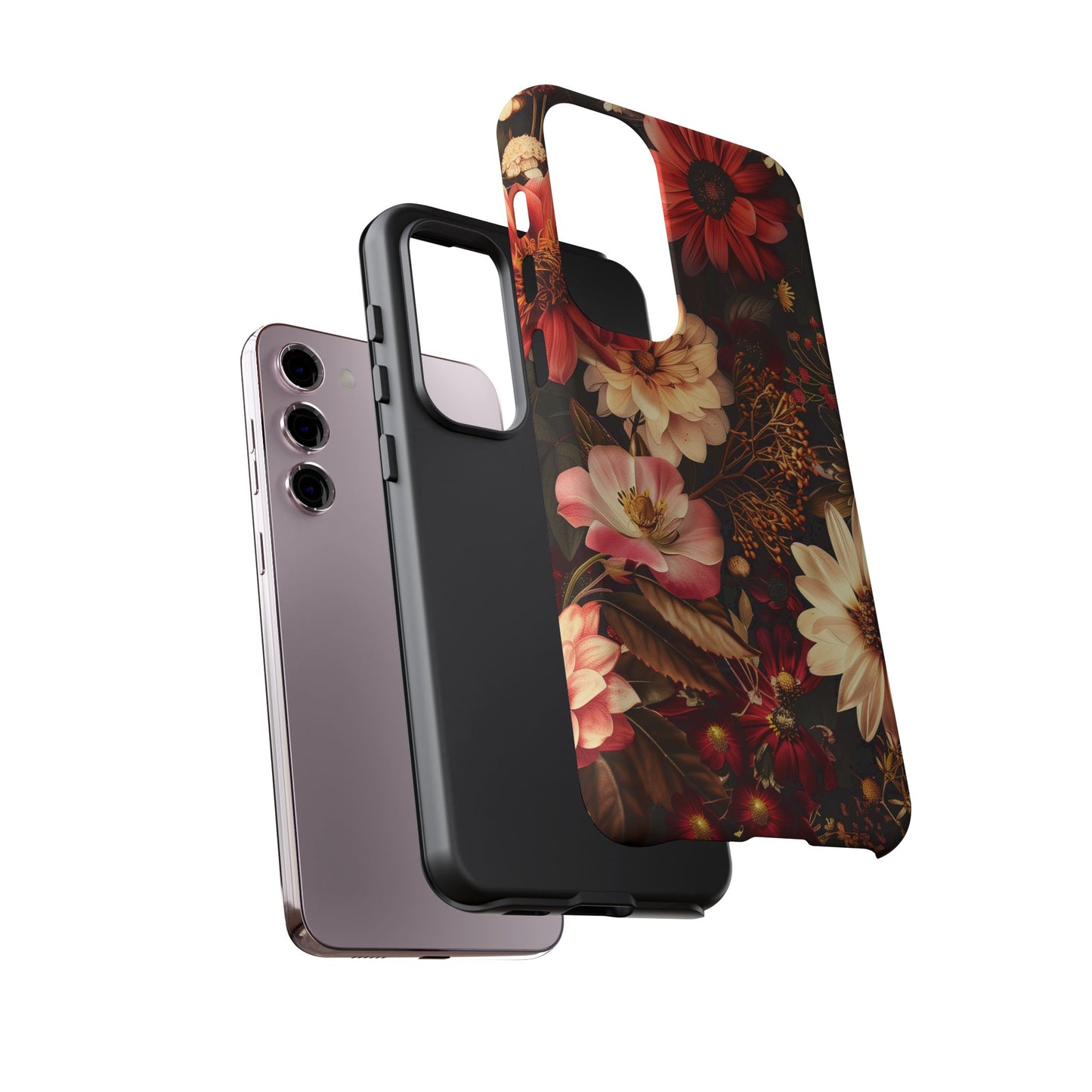 Floral Phone Case - Tough Cases, Stylish Floral Design, Gift for Her, Phone Accessories, Unique Flower Phone Cover, Trendy Tech