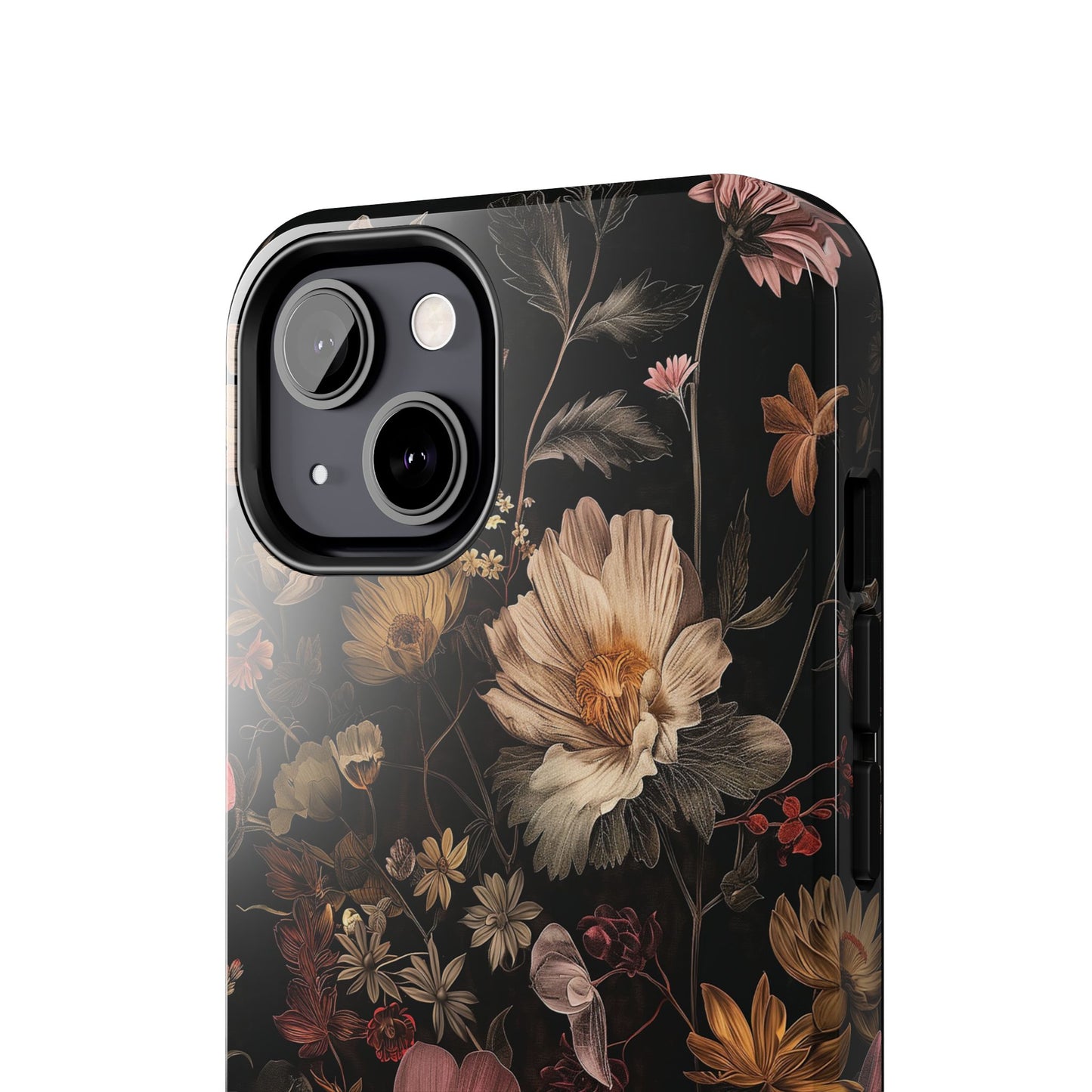 Floral Noir Tough Phone Case Dark Vintage Flower Protective Cover