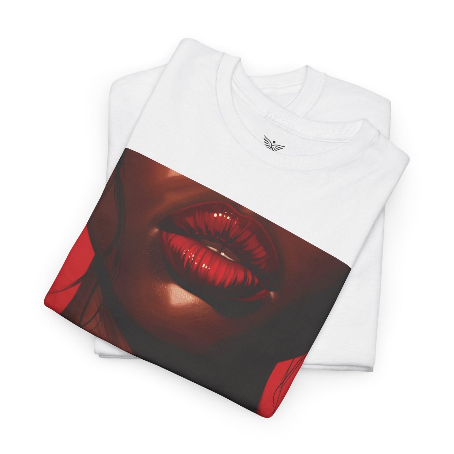 RED LIPS GOLD CHAINS - T-Shirts