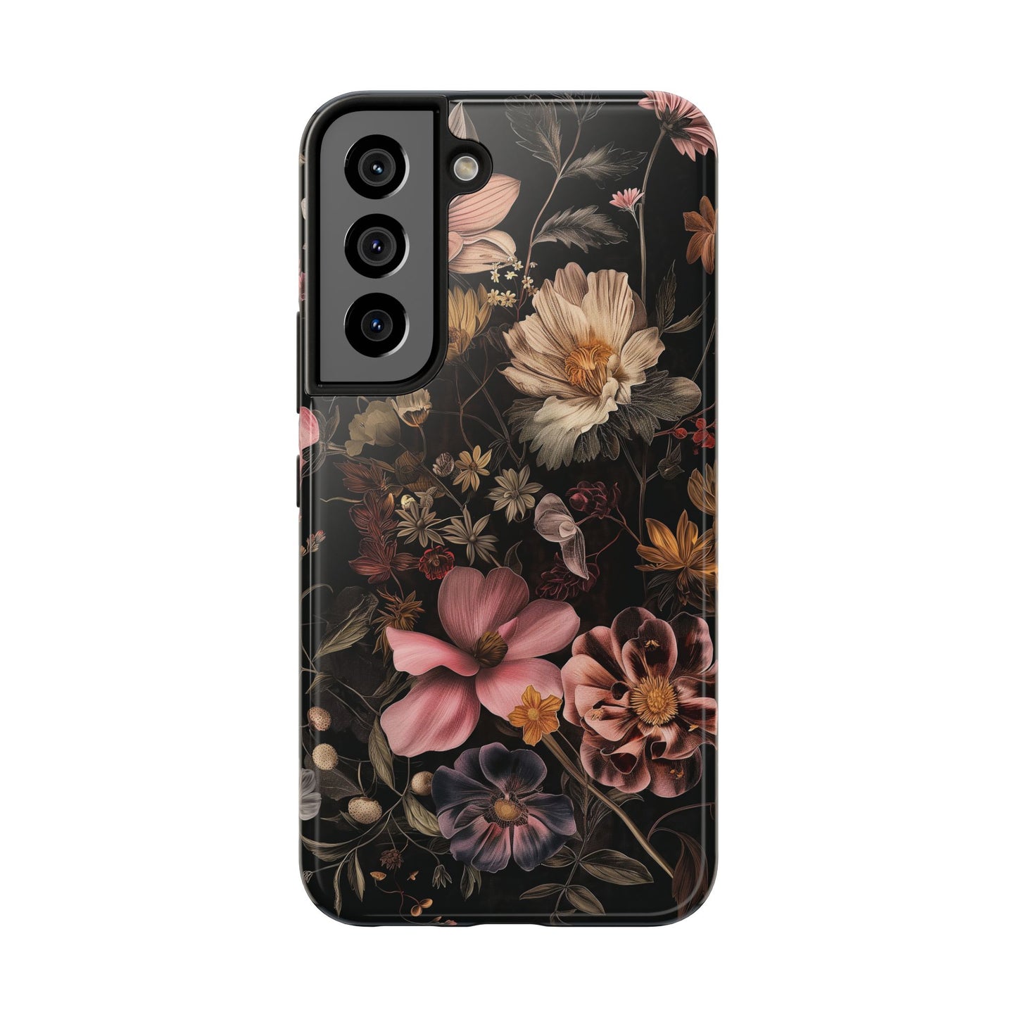 Floral Noir Tough Phone Case Dark Vintage Flower Protective Cover