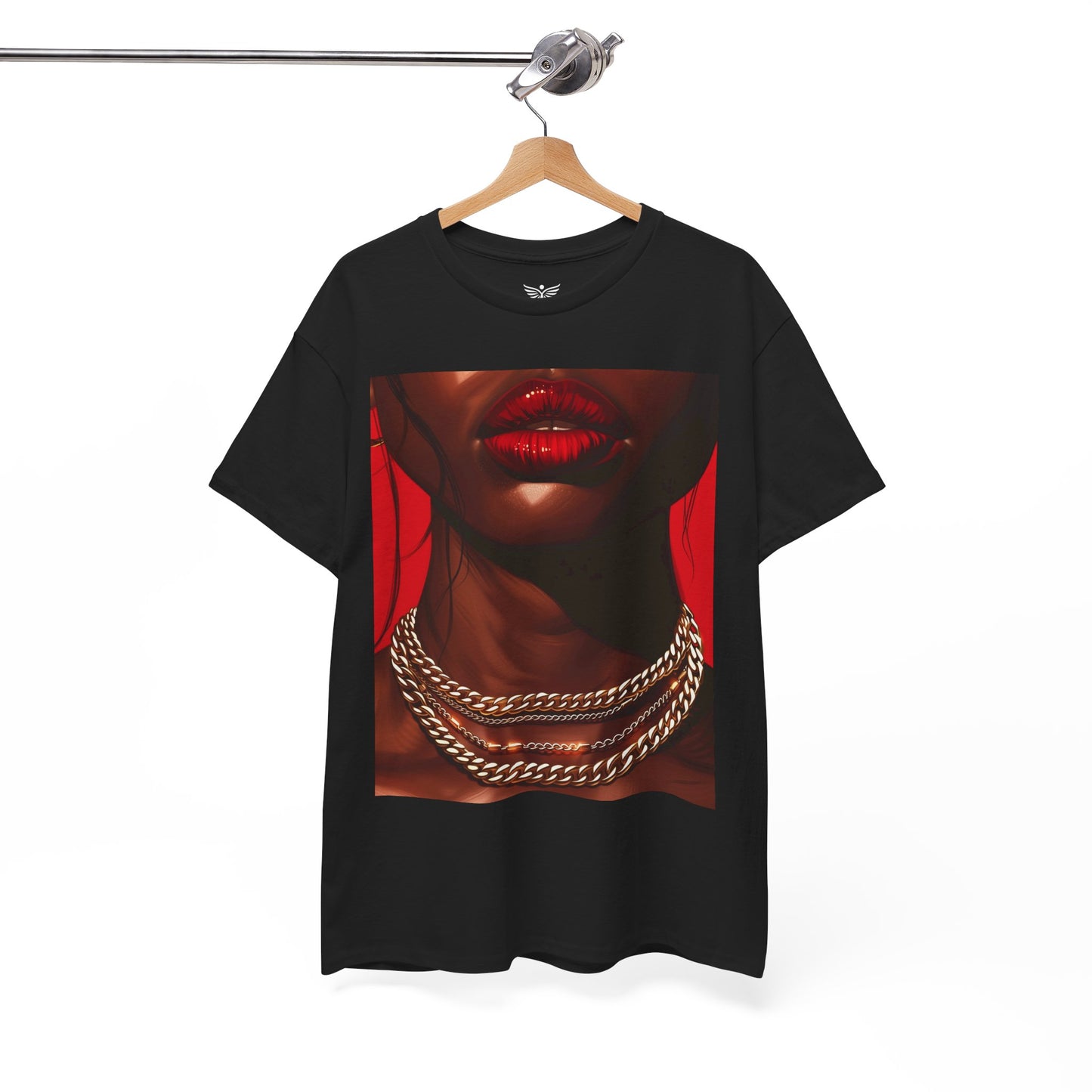 RED LIPS GOLD CHAINS - Unisex t-Shirt