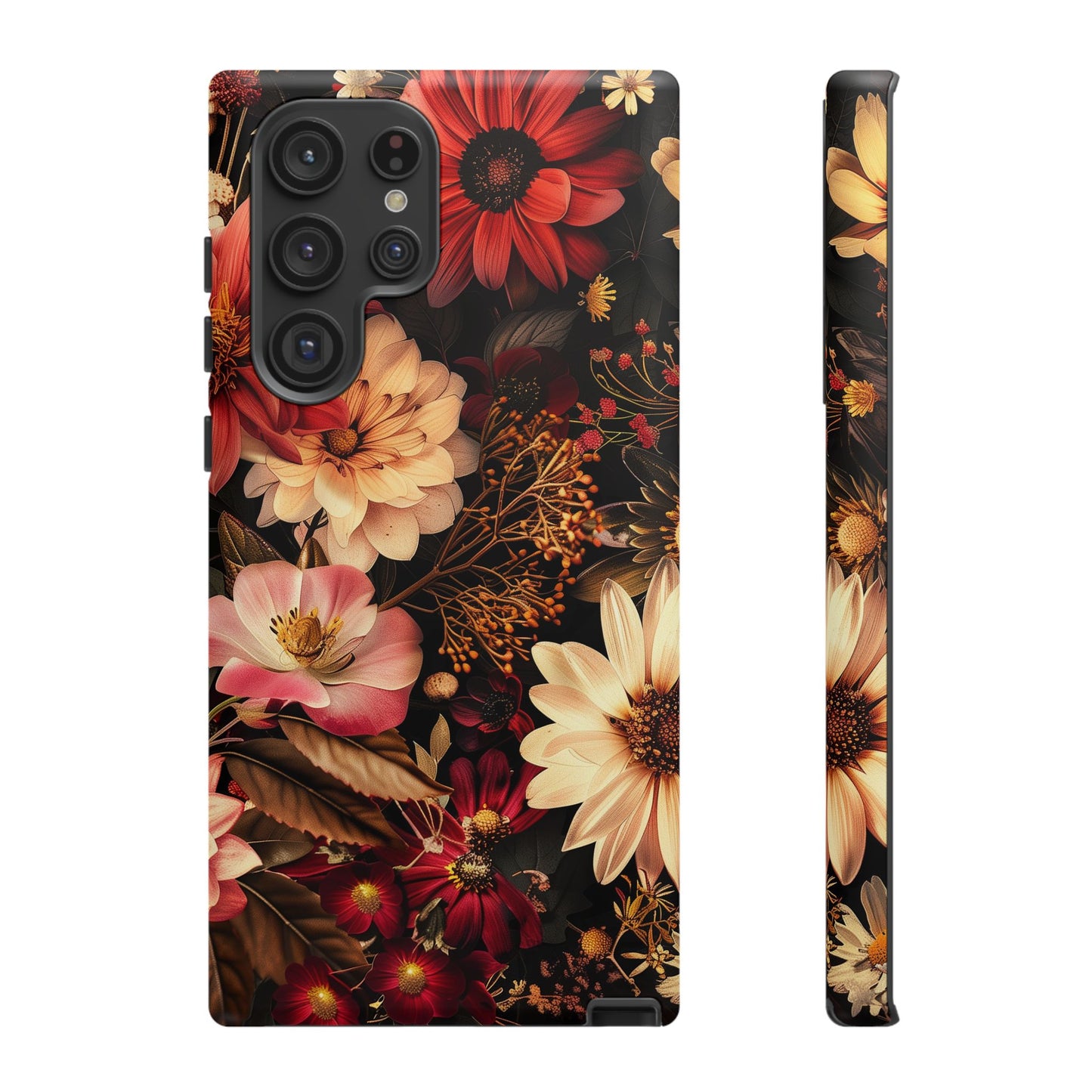 Floral Phone Case - Tough Cases, Stylish Floral Design, Gift for Her, Phone Accessories, Unique Flower Phone Cover, Trendy Tech