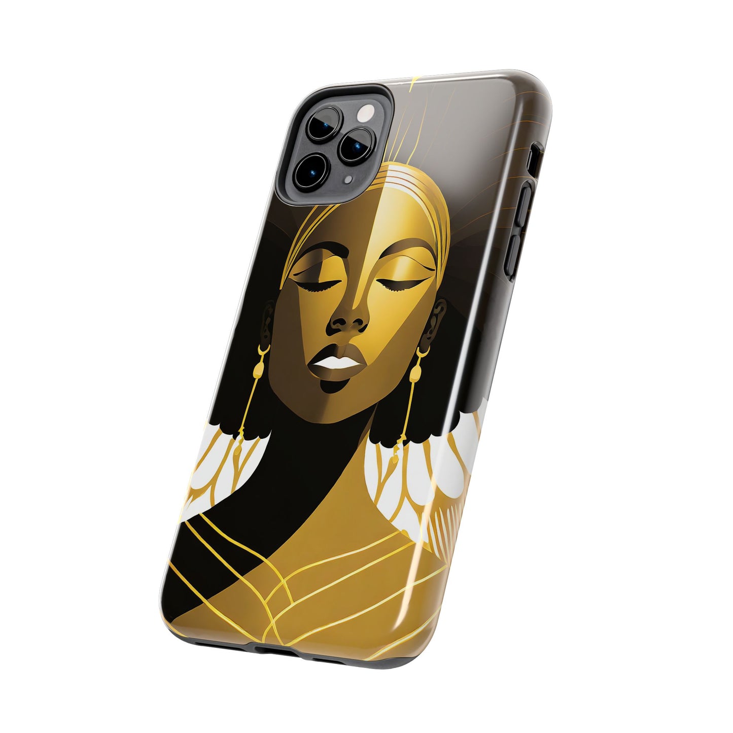 Golden Goddess Tough Phone Case — Afrocentric Art Protective Cell Phone Case