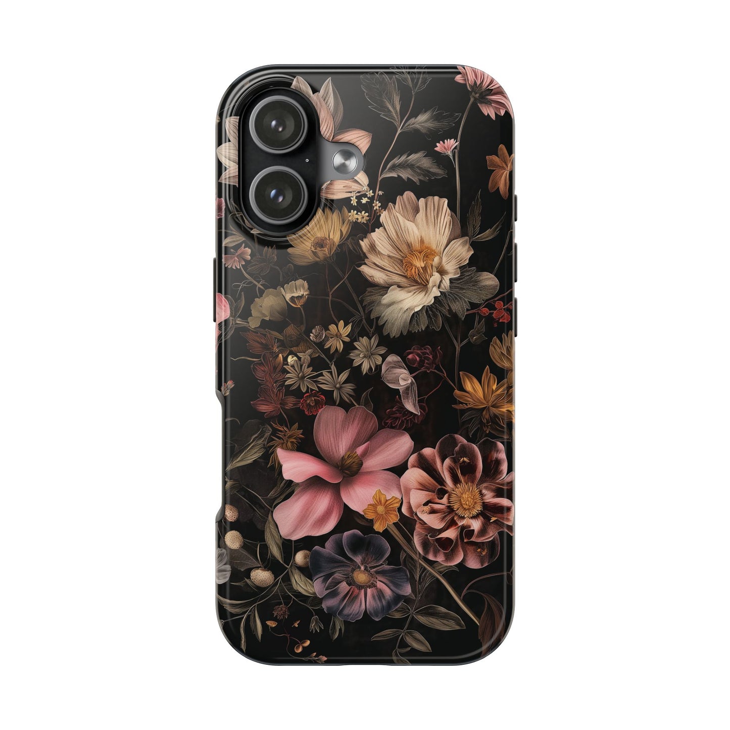 Floral Noir Tough Phone Case Dark Vintage Flower Protective Cover