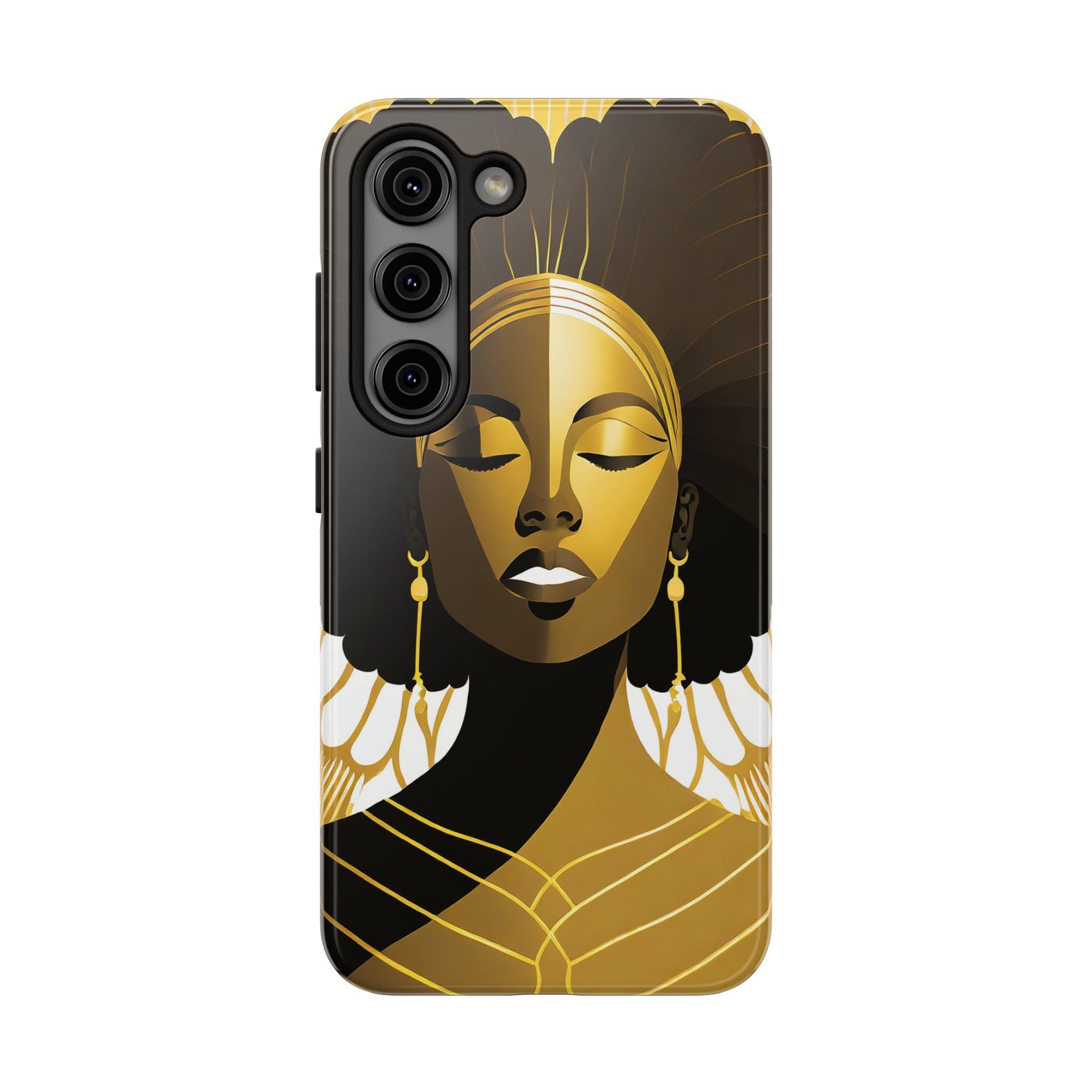 Golden Goddess Tough Phone Case — Afrocentric Art Protective Cell Phone Case