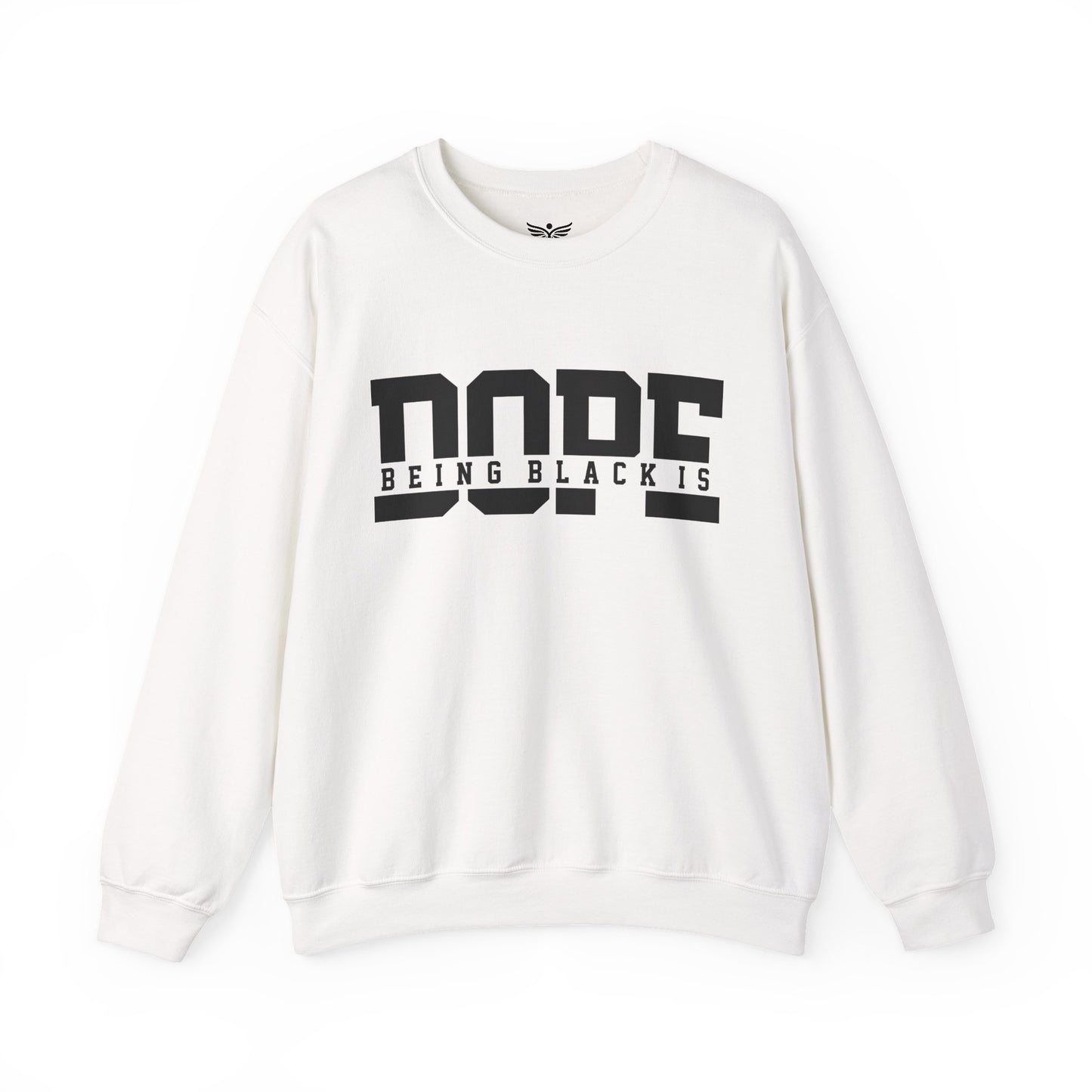 BEING BLACK IS DOPE White Graphic Sweatshirt