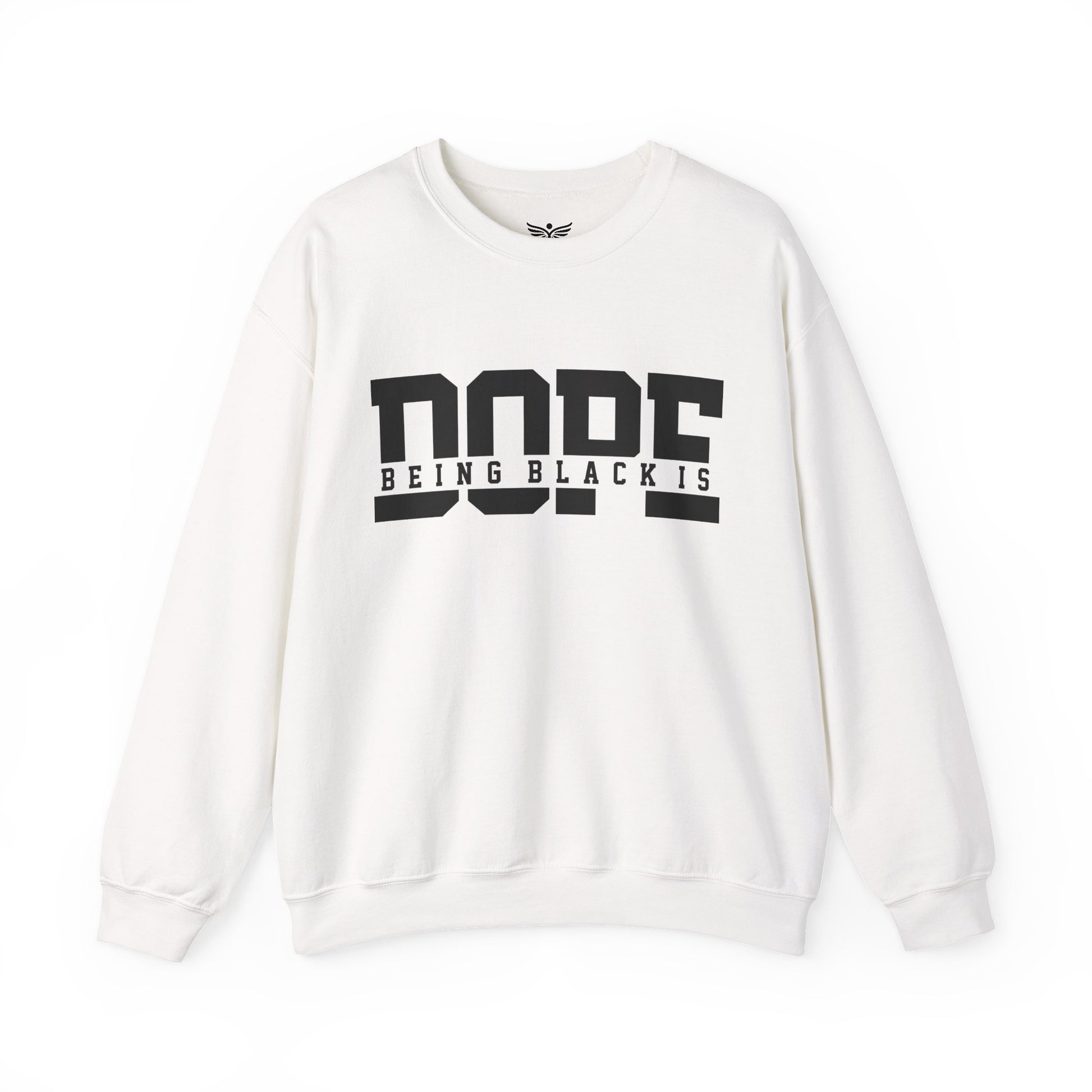 BEING BLACK IS DOPE White Graphic Sweatshirt