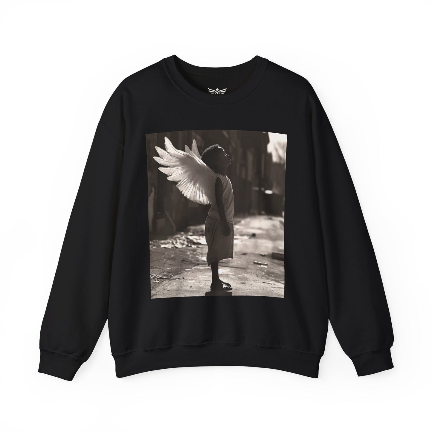 BLACK BOY ANGEL Black Sweatshirt