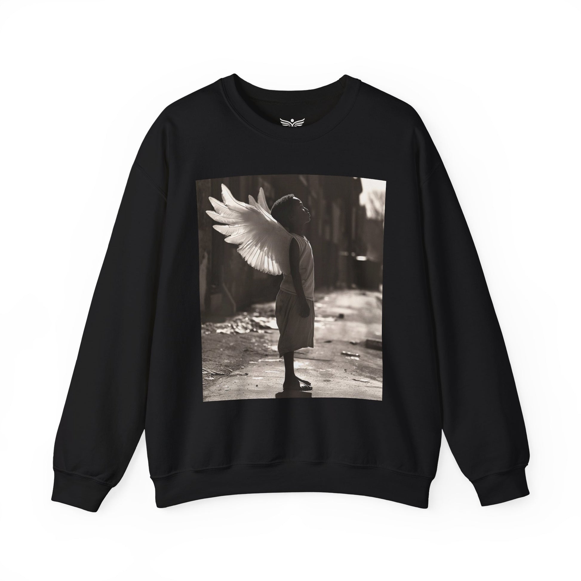 BLACK BOY ANGEL Black Sweatshirt