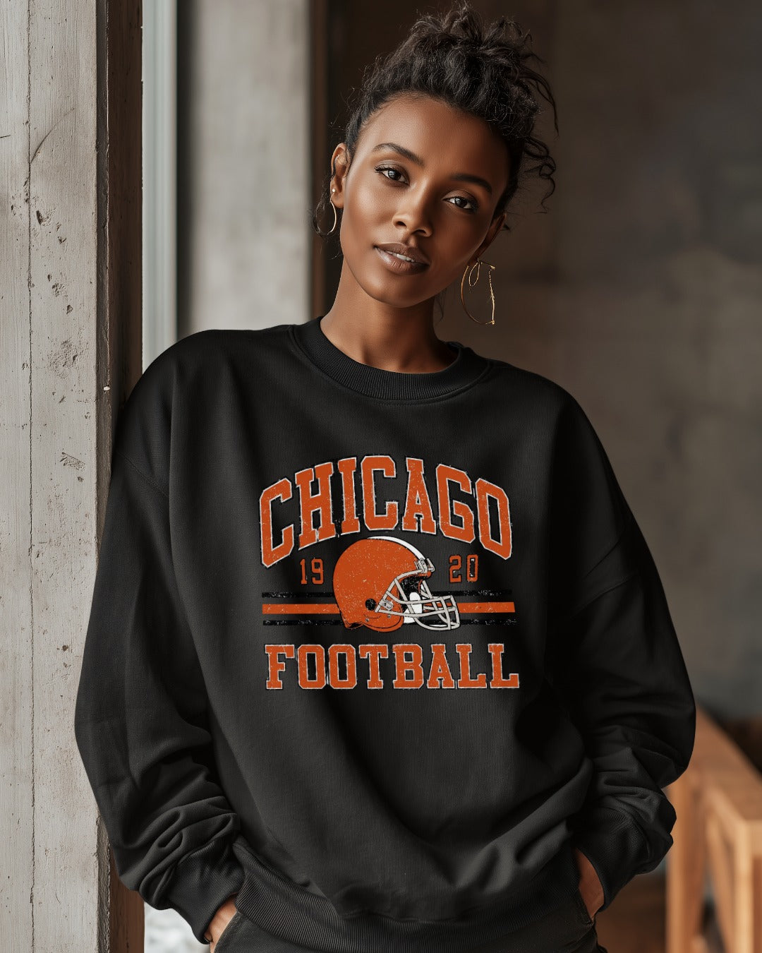 CHGO FOOTBALL BEARS Black Sweatshirt