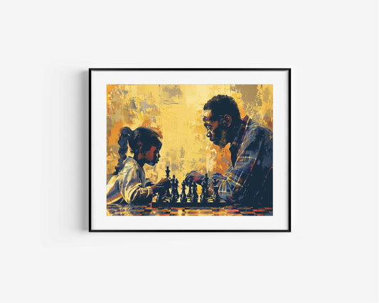 DADDY DAUGHTER CHESS MATCH Prints