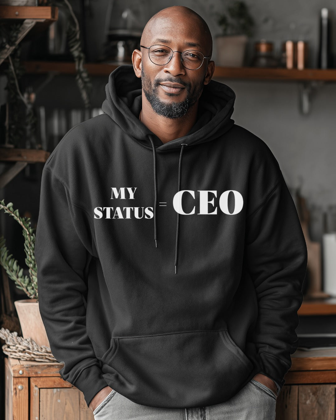 MY STATUS = CEO - Black Unisex Hoodie